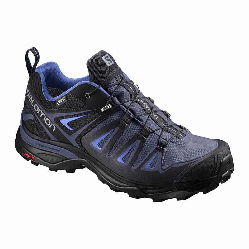 Zapatillas Trekking Salomon Mujer Azules / Negras - Salomon Argentina X ULTRA 3 GORE-TEX ,524839-GVN